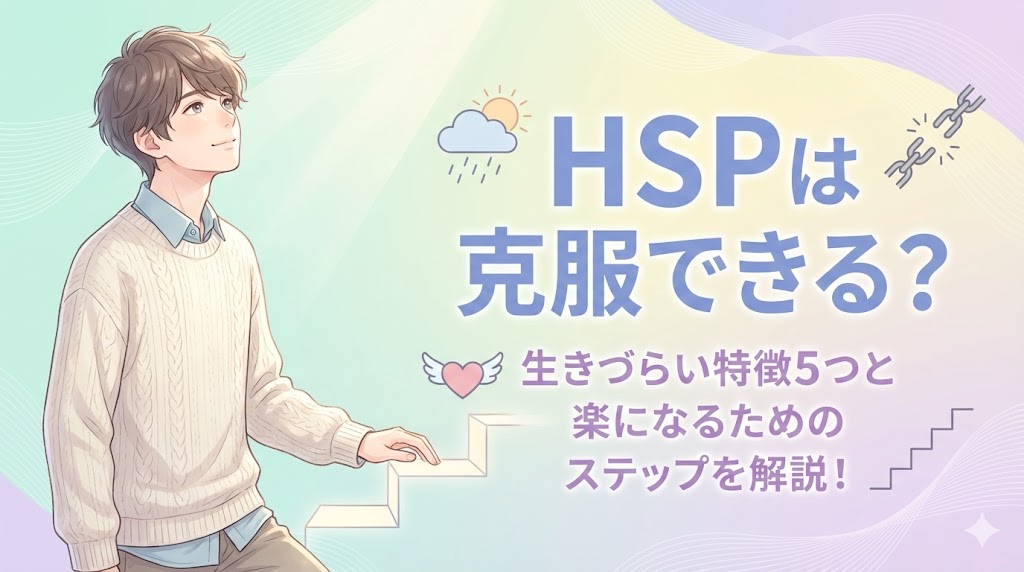 HSPは克服できる？生きづらい特徴5つと楽になるためのステップを解説！