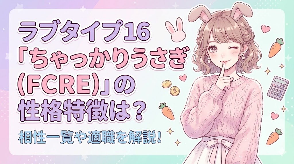 ラブタイプ16「ちゃっかりうさぎ(FCRE)」の性格特徴は？相性一覧や適職を解説！